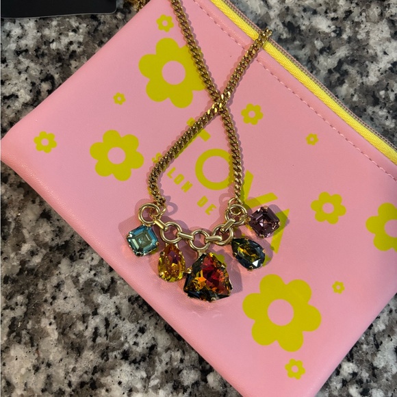 TOVA Elegant Gold Multicolor Gemstone Necklace - Picture 4 of 4